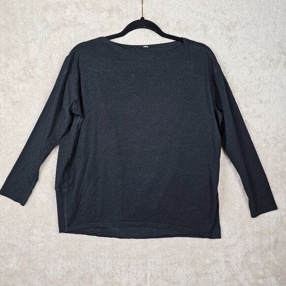 Lululemon Back In Action Shirt 4 Black Cotton Lightweight Breathable Classic Gym - Picture 1 of 4